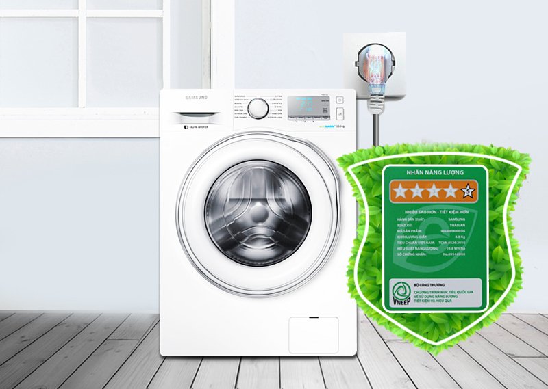 máy giặt samsung inverter 10.5 kg ww10j6413ew/sv