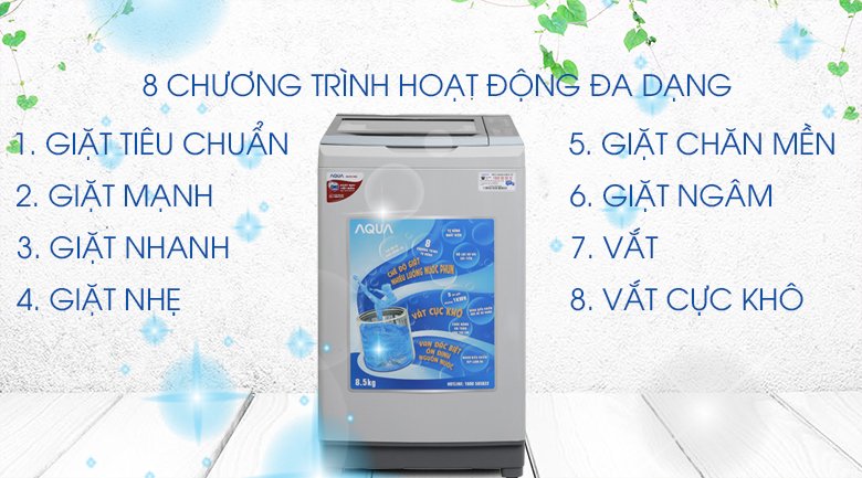 máy giặt aqua 8.5 kg aqw-s85at h
