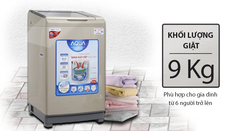 máy giặt aqua 9 kg aqw-w90at n