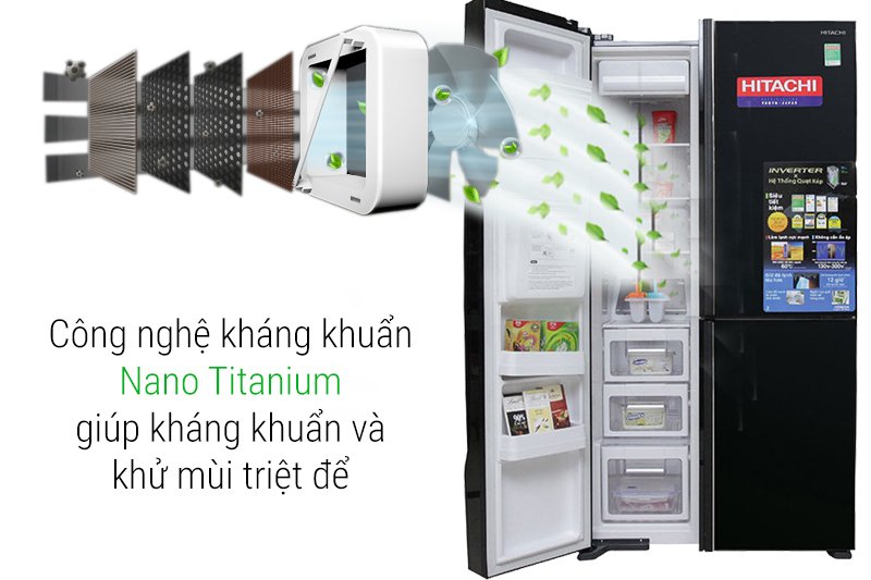 tủ lạnh hitachi inverter 640 lít wb800pgv5 xgr