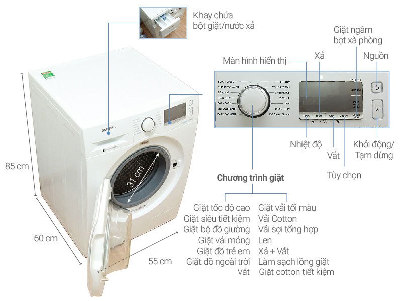 máy giặt samsung inverter 10.5 kg ww10j6413ew/sv