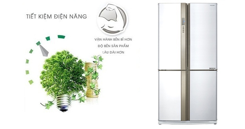 tủ lạnh sharp inverter 678 lít sj-fx680v-wh