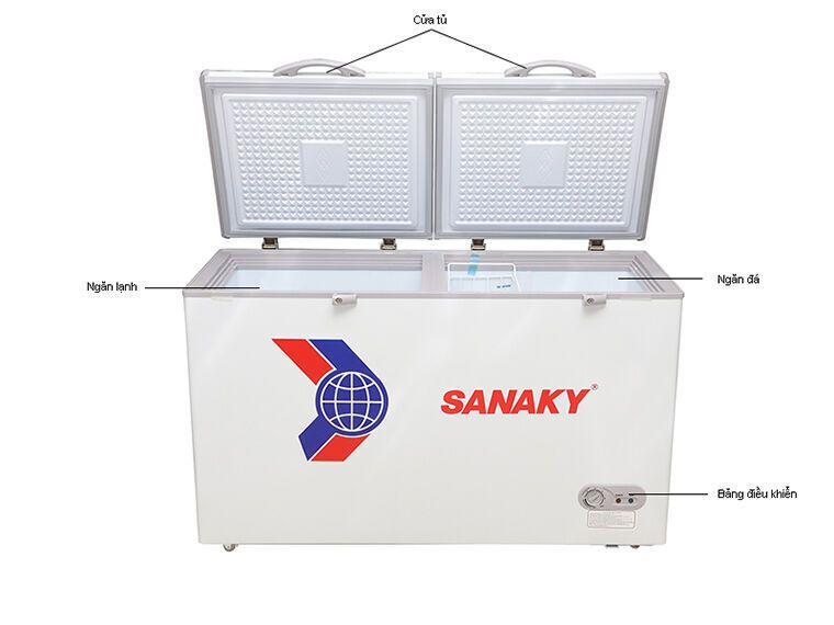 tủ đông inverter sanaky vh-2899w3 280 lít, 1 ngăn đông 1 ngăn mát