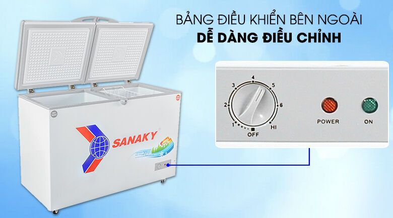 tủ đông sanaky vh-3699w1 , 260 lít 2 ngăn đông mát