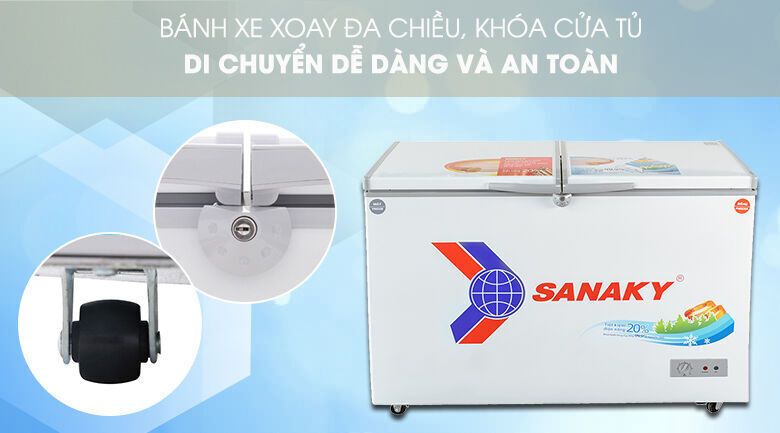 tủ đông sanaky vh-3699w1 , 260 lít 2 ngăn đông mát