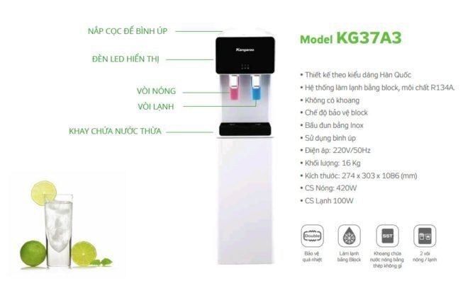 cây nước nóng lạnh kangaroo kg37a3
