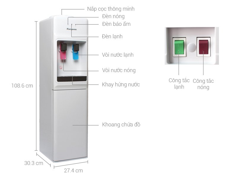 cây nước nóng lạnh kangaroo kg31a3