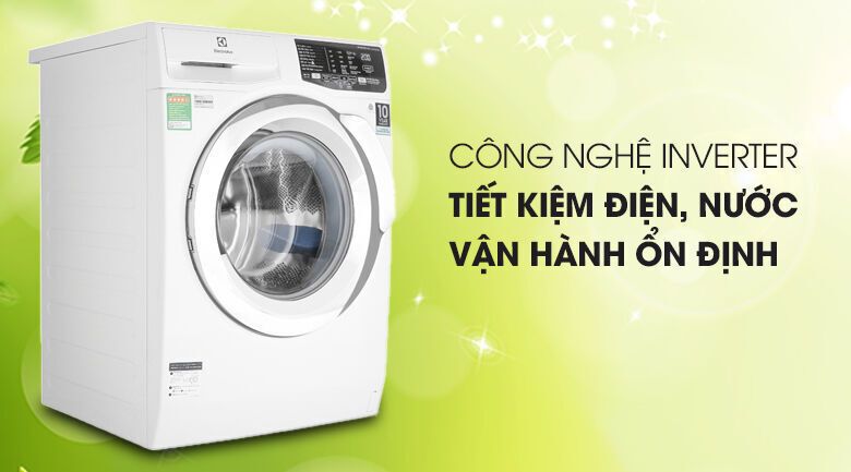 máy giặt 9 kg electrolux ewf9025bqwa inverter màu trắng