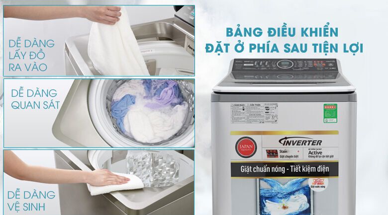 máy giặt panasonic inverter 11.5 kg na-fs11v7lrv