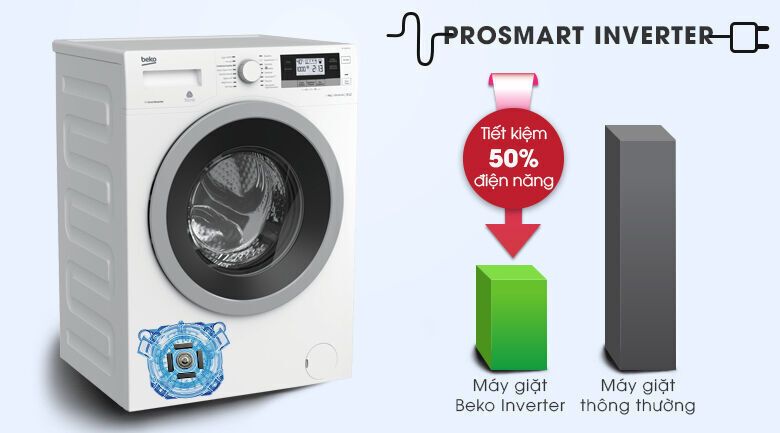 máy giặt beko inverter 8 kg wtv 8634 xs0