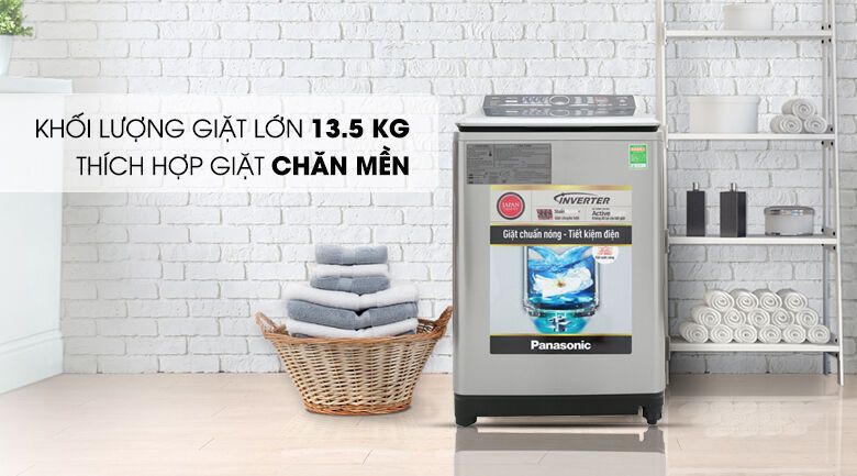 máy giặt panasonic inverter 13.5 kg na-fs13v7srv