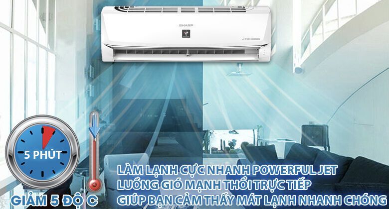 máy lạnh sharp inverter 1 hp ah-xp10whw