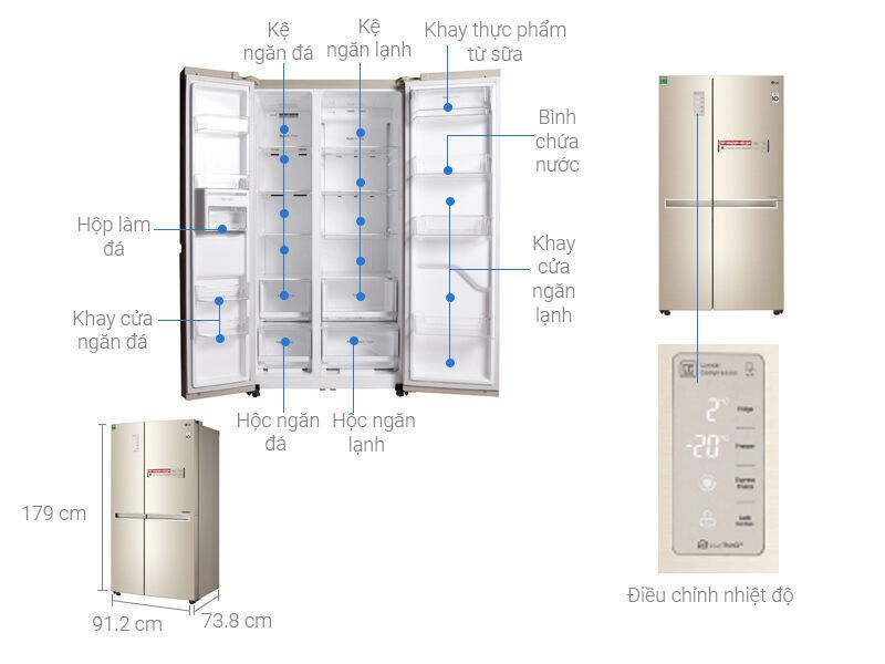 tủ lạnh lg inverter 626 lít gr-b247jg