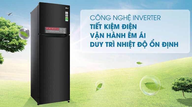 tủ lạnh lg inverter 255 lít gn-m255bl