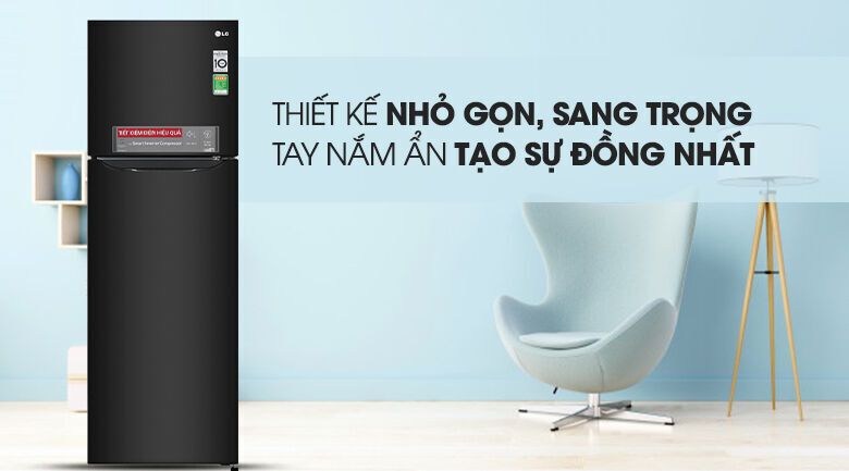 tủ lạnh lg inverter 255 lít gn-m255bl
