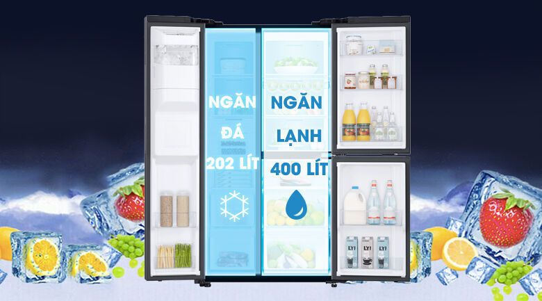 tủ lạnh samsung inverter 602 lít rs65r5691b4/sv