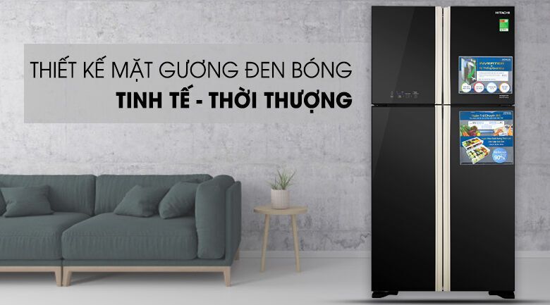 tủ lạnh hitachi inverter 509 lít r-fw650pgv8 gbk