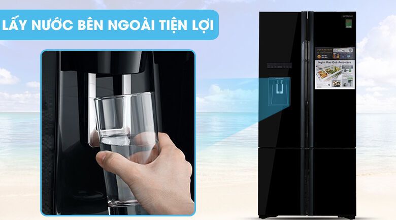 tủ lạnh hitachi inverter 587 lít r-wb730pgv6x gbk