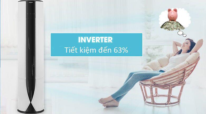 máy lạnh tủ đứng 2 chiều aqua inverter 2.5 hp aqa-fchv24c
