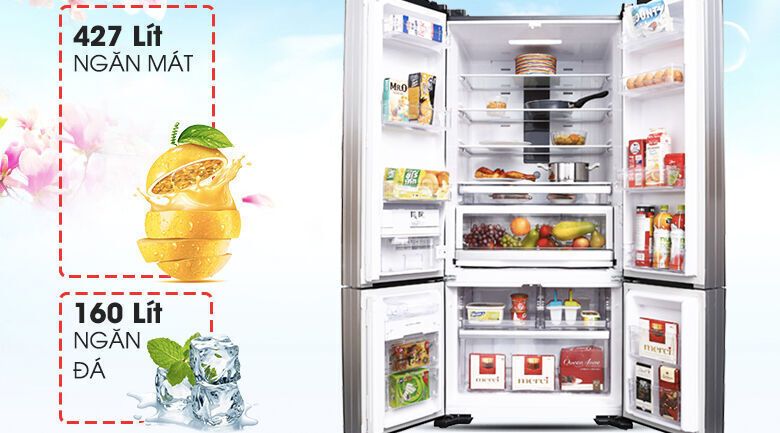 tủ lạnh hitachi inverter 587 lít r-wb730pgv6x gbk