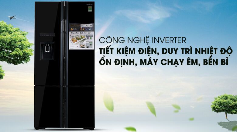 tủ lạnh hitachi inverter 587 lít r-wb730pgv6x gbk