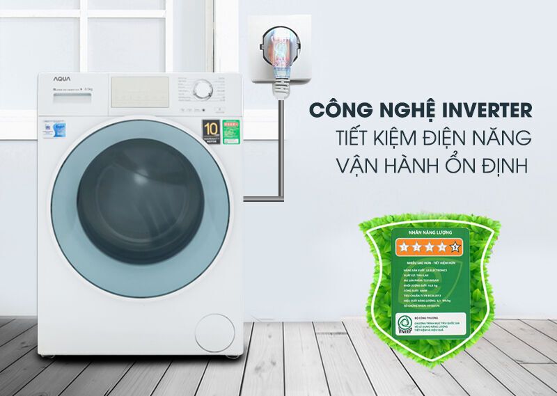 máy giặt aqua inverter 8.5 kg aqd-d850e w
