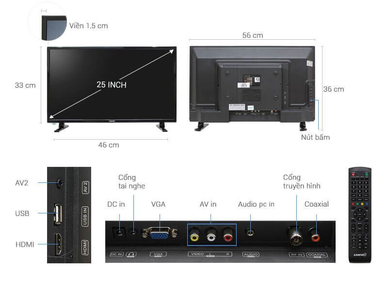 tivi led asanzo 25s200t2 25 inch