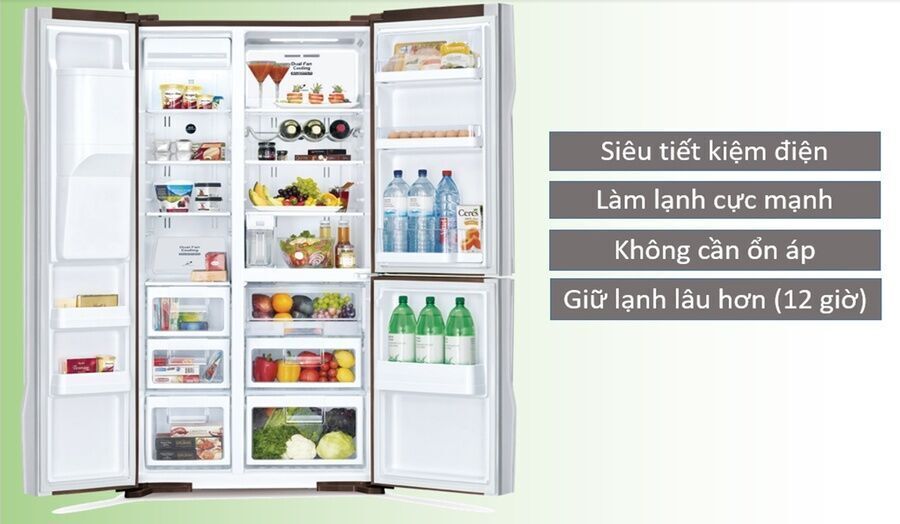 tủ lạnh hitachi inverter 605 lít r-fs800gpgv2(gbk)