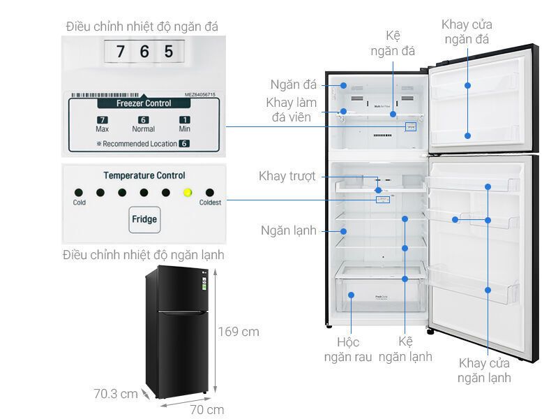 tủ lạnh lg inverter 393 lít gn-b422wb