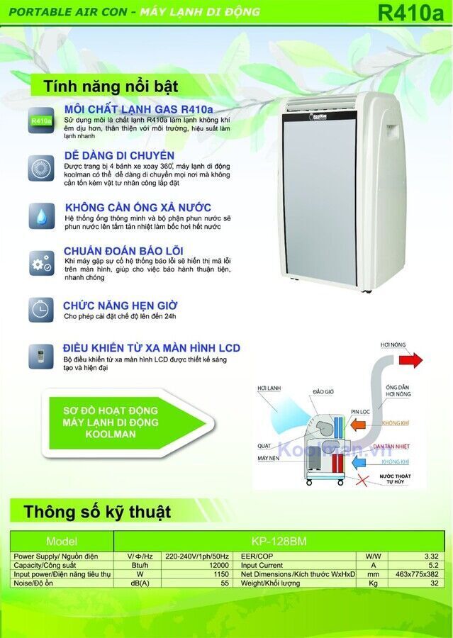 máy lạnh di động koolman kp-128bm 1.5hp