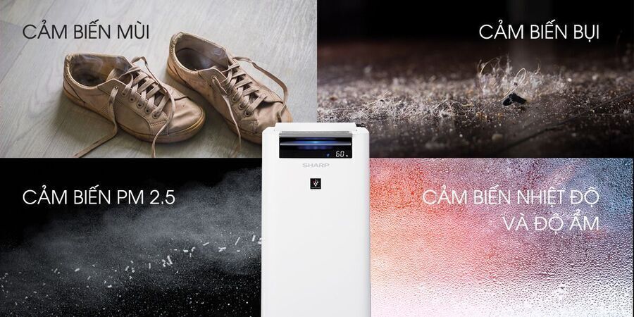 máy lọc không khí và tạo ẩm sharp kc-g40ev-w