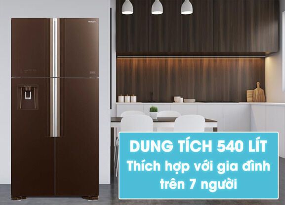 tủ lạnh hitachi inverter 540 lít r-fw690pgv7x(gbw)