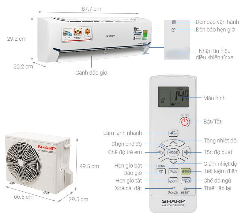 máy lạnh sharp inverter 1.5 hp ah-x12xew