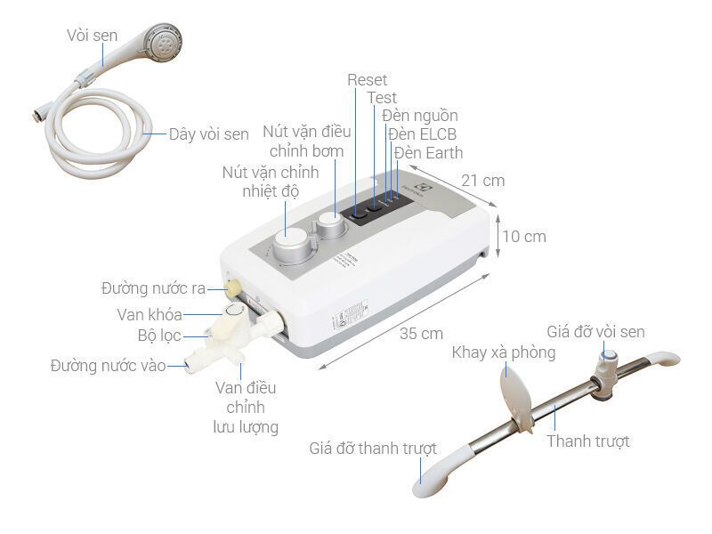 máy nước nóng ewe451hb-dws2 4500w