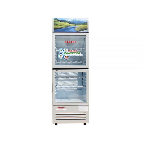 tủ mát inverter sanaky vh-218w3 210 lít , 2 cánh cửa trên dưới