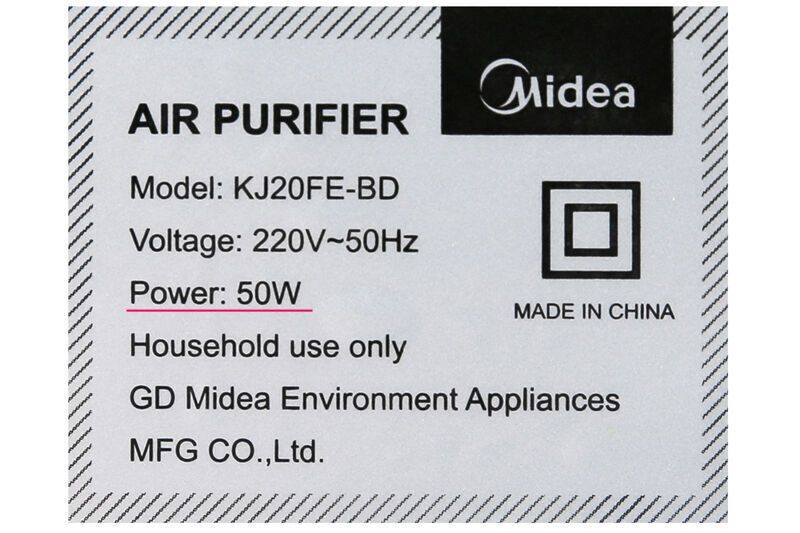 máy lọc không khí midea kj20fe-bd