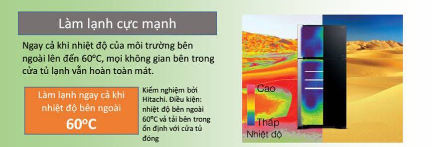 tủ lạnh hitachi inverter 339 lít r-fvx450pgv9 gbk -hàng chính hãng