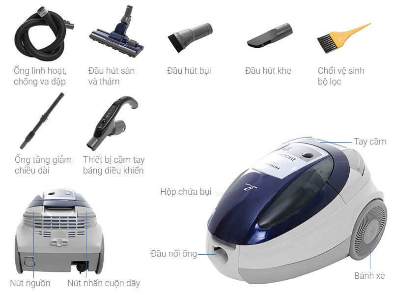 máy hút bụi hitachi cv-su21v 2100 w
