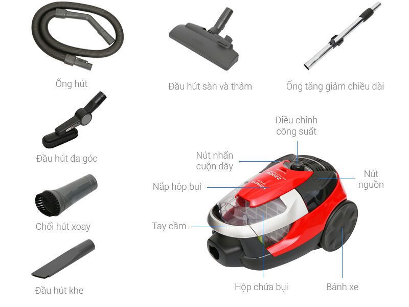 máy hút bụi hitachi cv-se22v 2200w