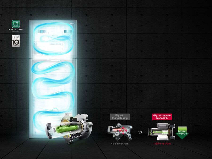 tủ lạnh inverter lg gn-d440psa - 440 lít