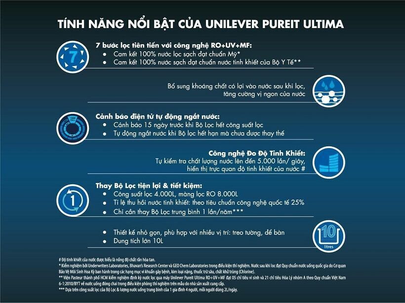 máy lọc nước unilever pureit ultima ro + uv + mf