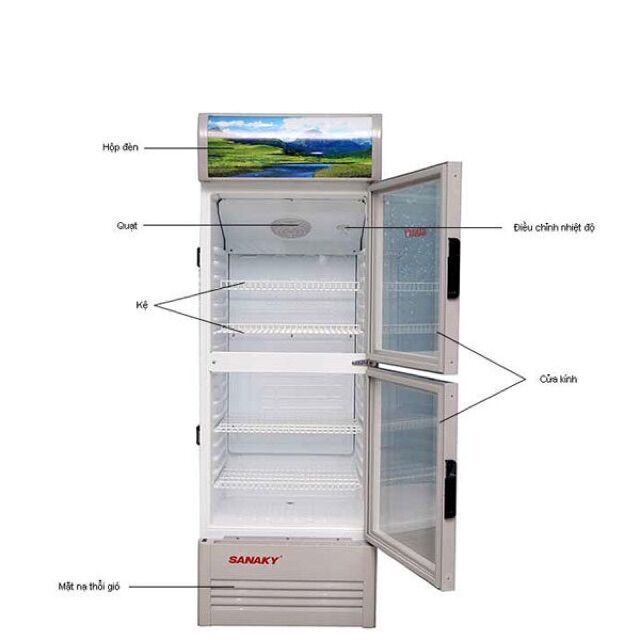 tủ mát sanaky vh-308wl, 240 lít 2 cánh trên dưới