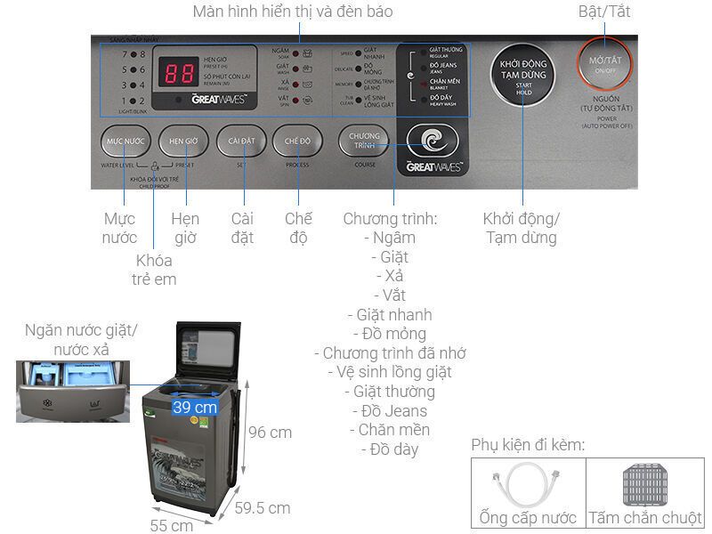 máy giặt toshiba 9 kg aw-k1005fv(sg)