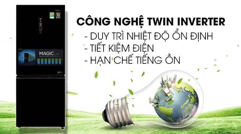 tủ lạnh aqua inverter 260 lít aqr-i298eb bs
