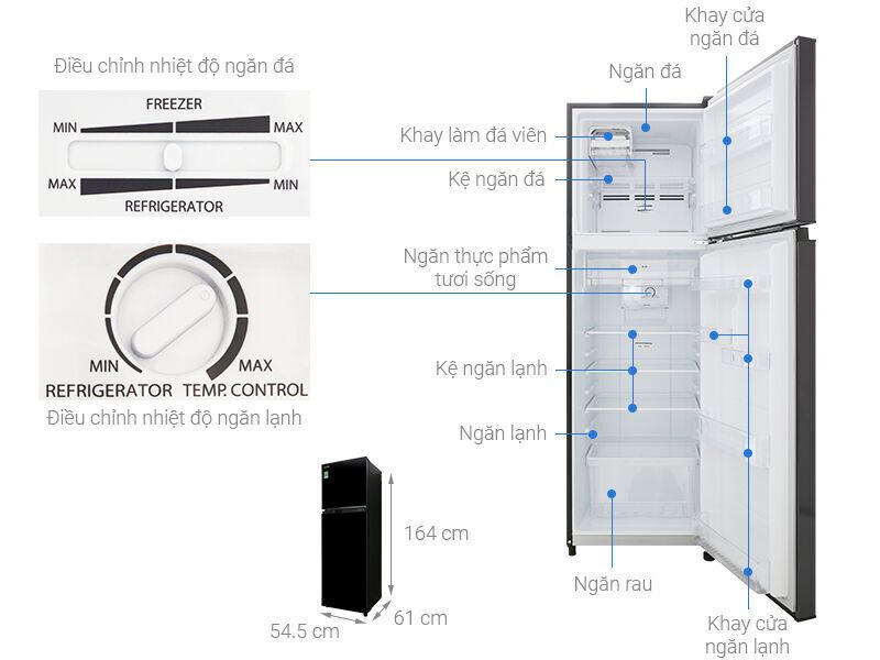 tủ lạnh toshiba inverter 253 lít gr-b31vu sk