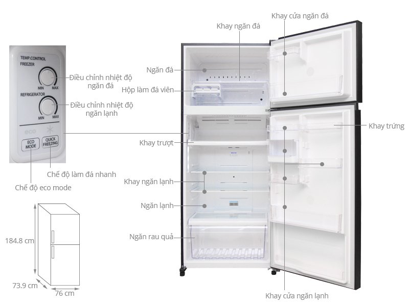 tủ lạnh toshiba 505 lít gr-hg55vdz xk