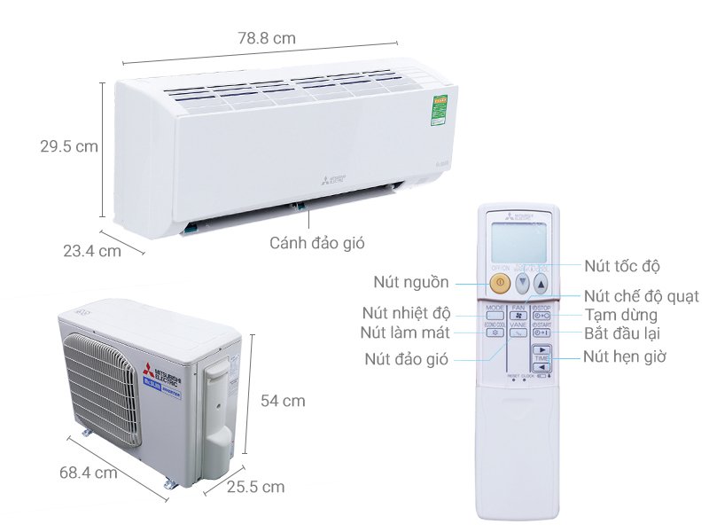 máy lạnh mitsubishi electric inverter 1 hp msy-gh10va