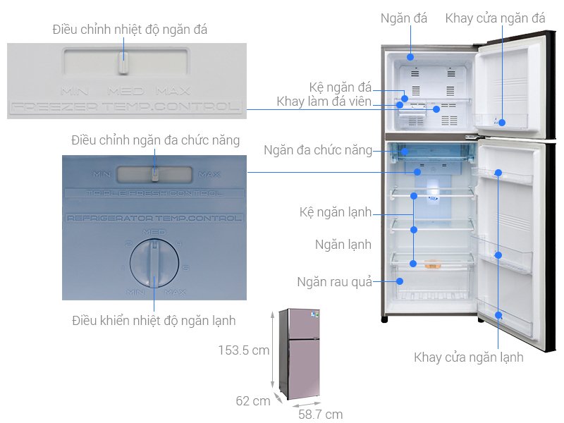 tủ lạnh aqua inverter 281 lít aqr-i287bn