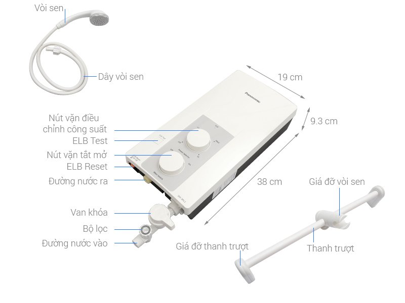 máy nước nóng panasonic dh-3rl2vh 3.5kw
