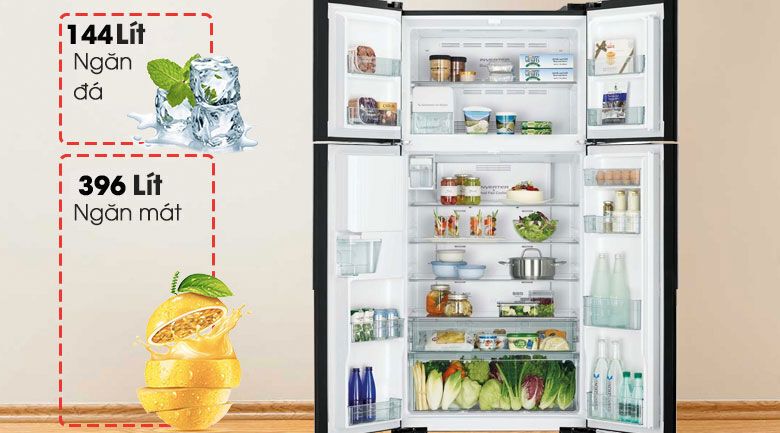tủ lạnh hitachi inverter 540 lít r-fw690pgv7 gbw
